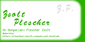 zsolt plescher business card